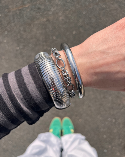 Connecting Rings Chunky Chain Link Bracelet - Stainless Steel