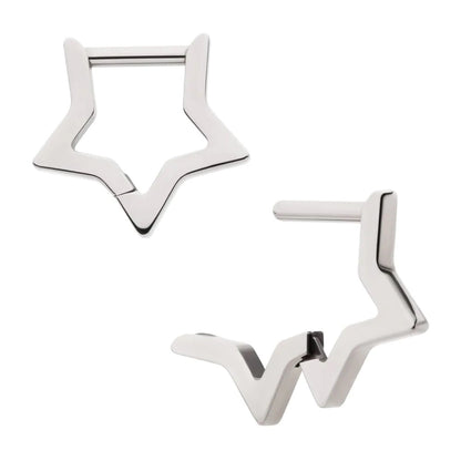 Star Shaped Clicker Ring - Implant Grade Titanium