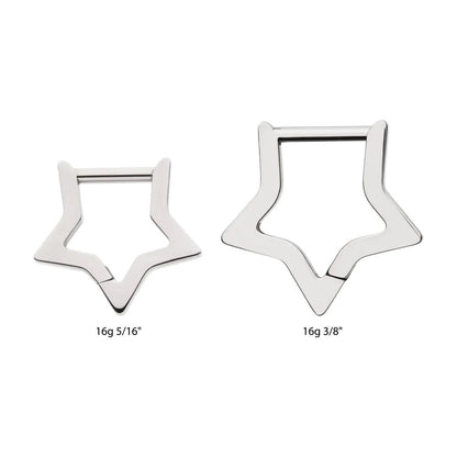 Star Shaped Clicker Ring - Implant Grade Titanium