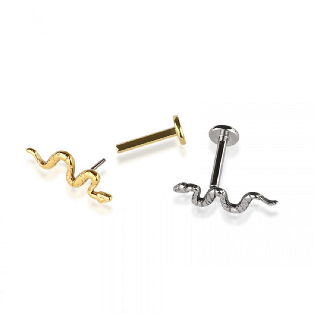 Snake Top Threadless Push-in Stud - G23 Implant Grade Titanium