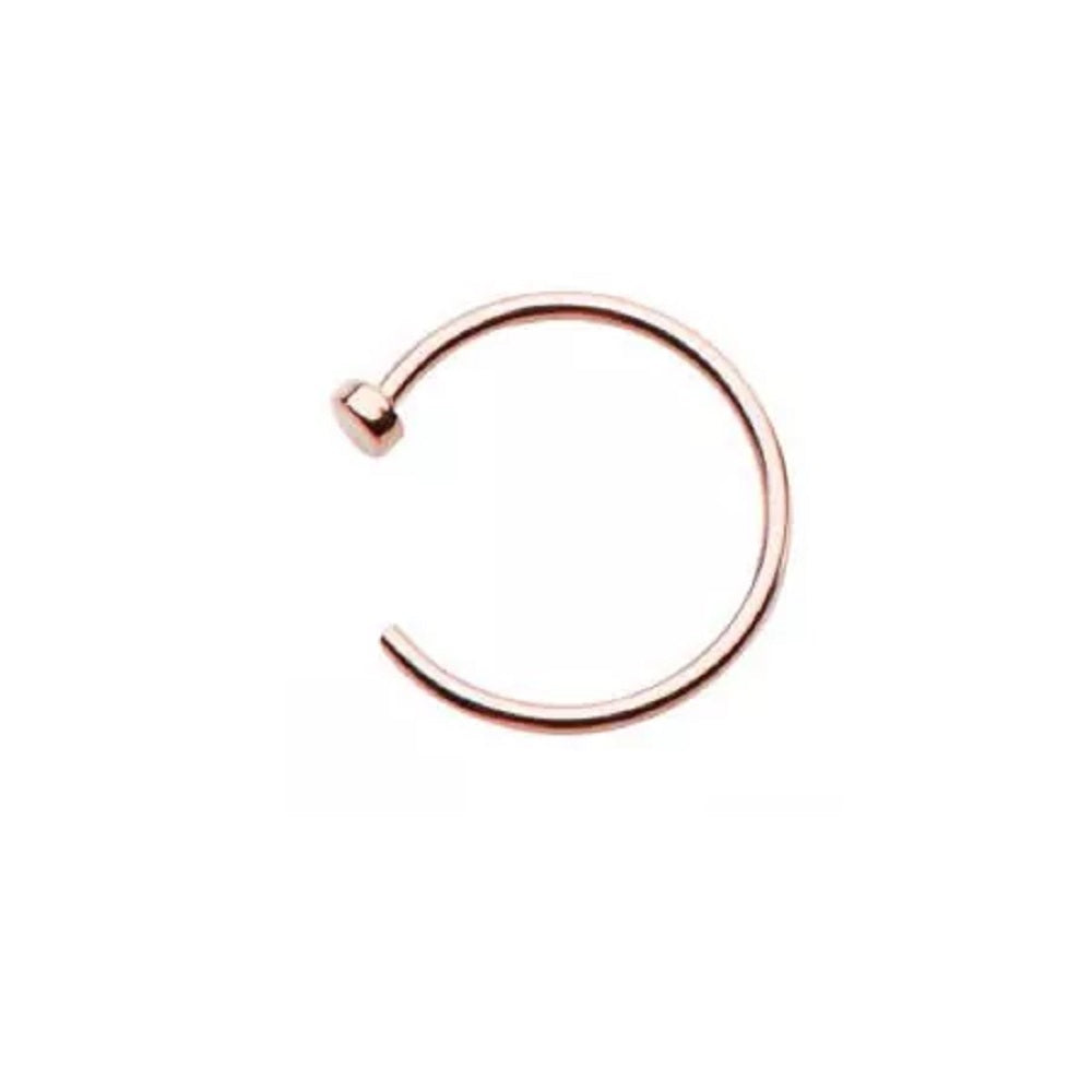 5/16" Diameter Nose Ring with 2mm Flat Back - 14kt Rose Gold