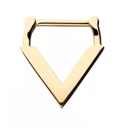 Downward Facing Triangle Septum Clicker - 14kt Yellow Gold