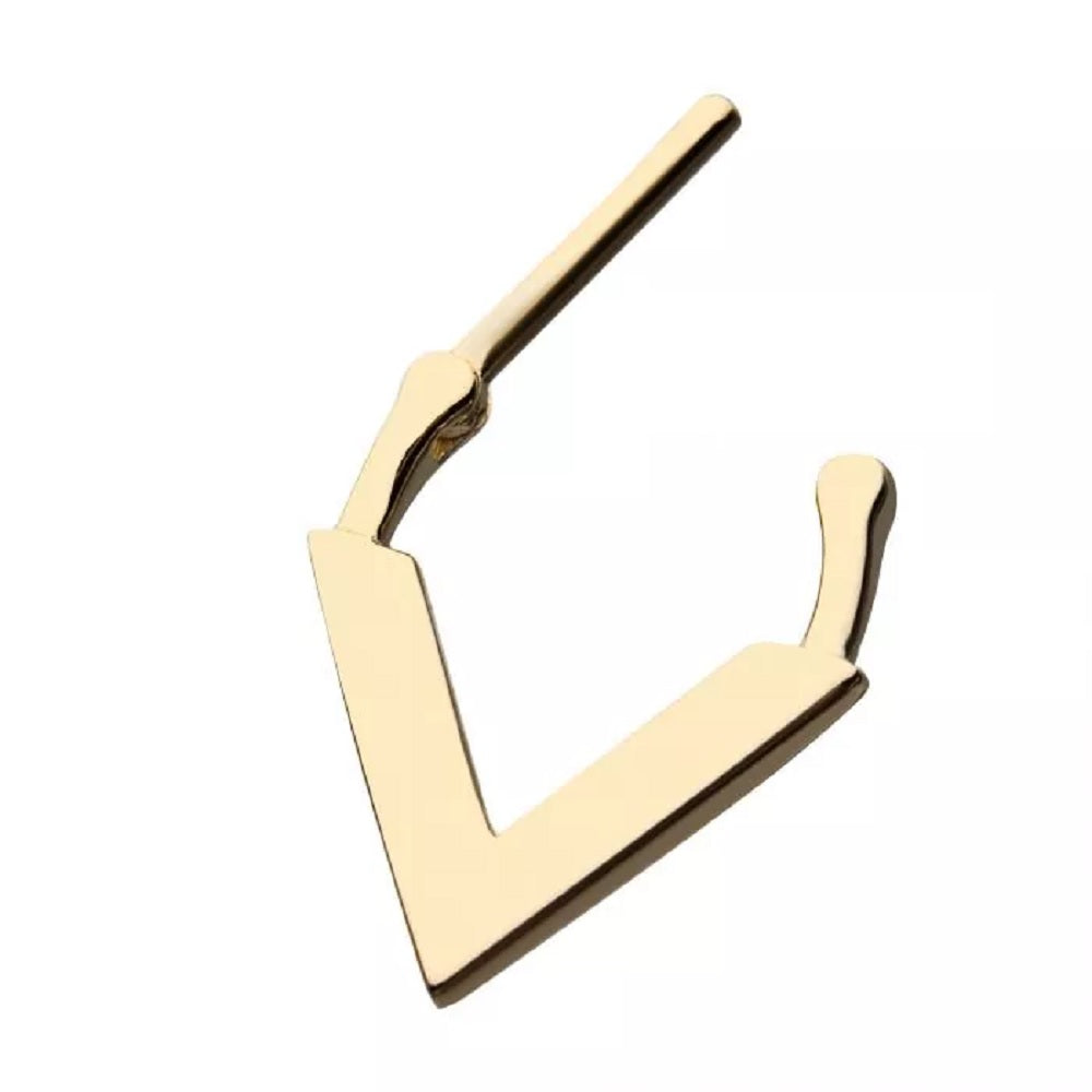 Downward Facing Triangle Septum Clicker - 14kt Yellow Gold