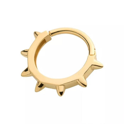 Spiked Edge Hinged Segment Clicker Ring - 14kt Yellow Gold