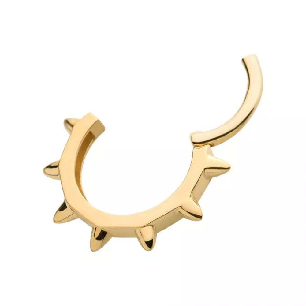 Spiked Edge Hinged Segment Clicker Ring - 14kt Yellow Gold