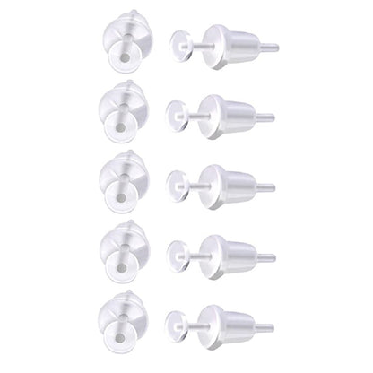 Set of 10 Flexible Clear Metal and Allergy Free Acrylic Retainer Studs