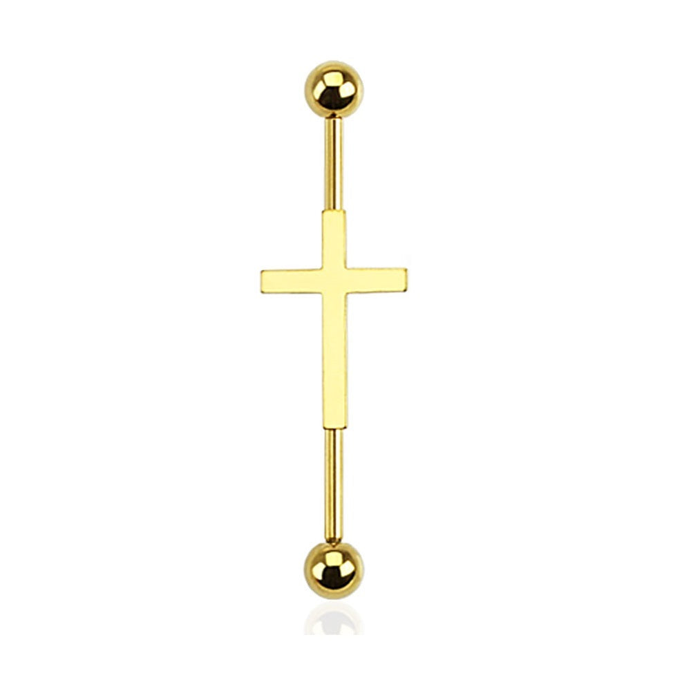 Centered Cross Industrial Barbell - 316L Stainless Steel