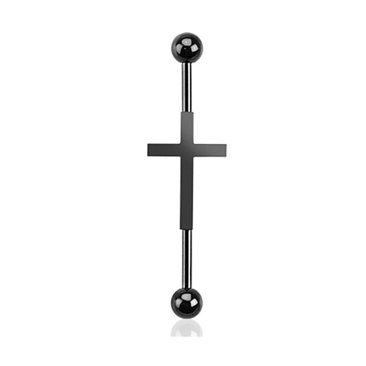 Centered Cross Industrial Barbell - 316L Stainless Steel