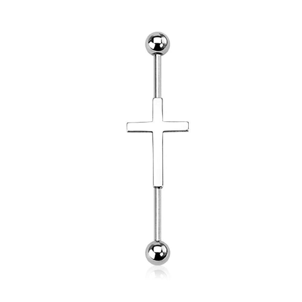 Centered Cross Industrial Barbell - 316L Stainless Steel