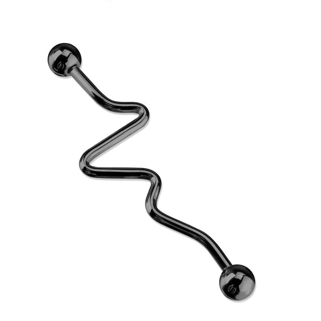 Zig Zag Industrial Barbell - 316L Surgical Steel