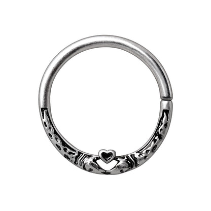Celtic Snake and Heart Seamless Ring - Stainless Steel