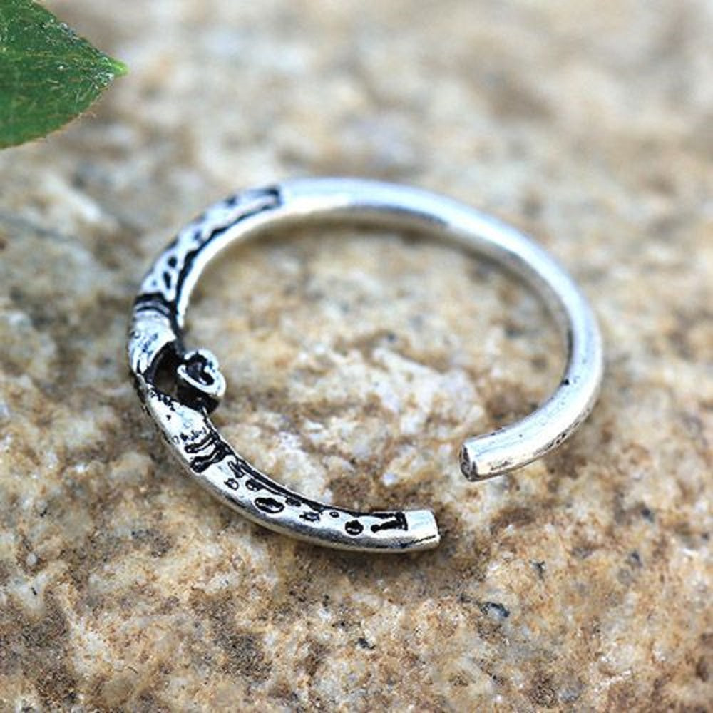 Celtic Snake and Heart Seamless Ring - Stainless Steel