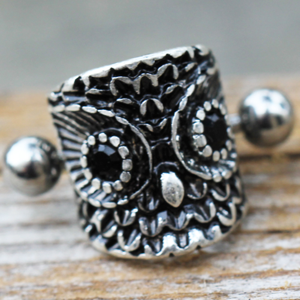 Forest Owl Cartilage Cuff Earring - 316L Stainless Steel