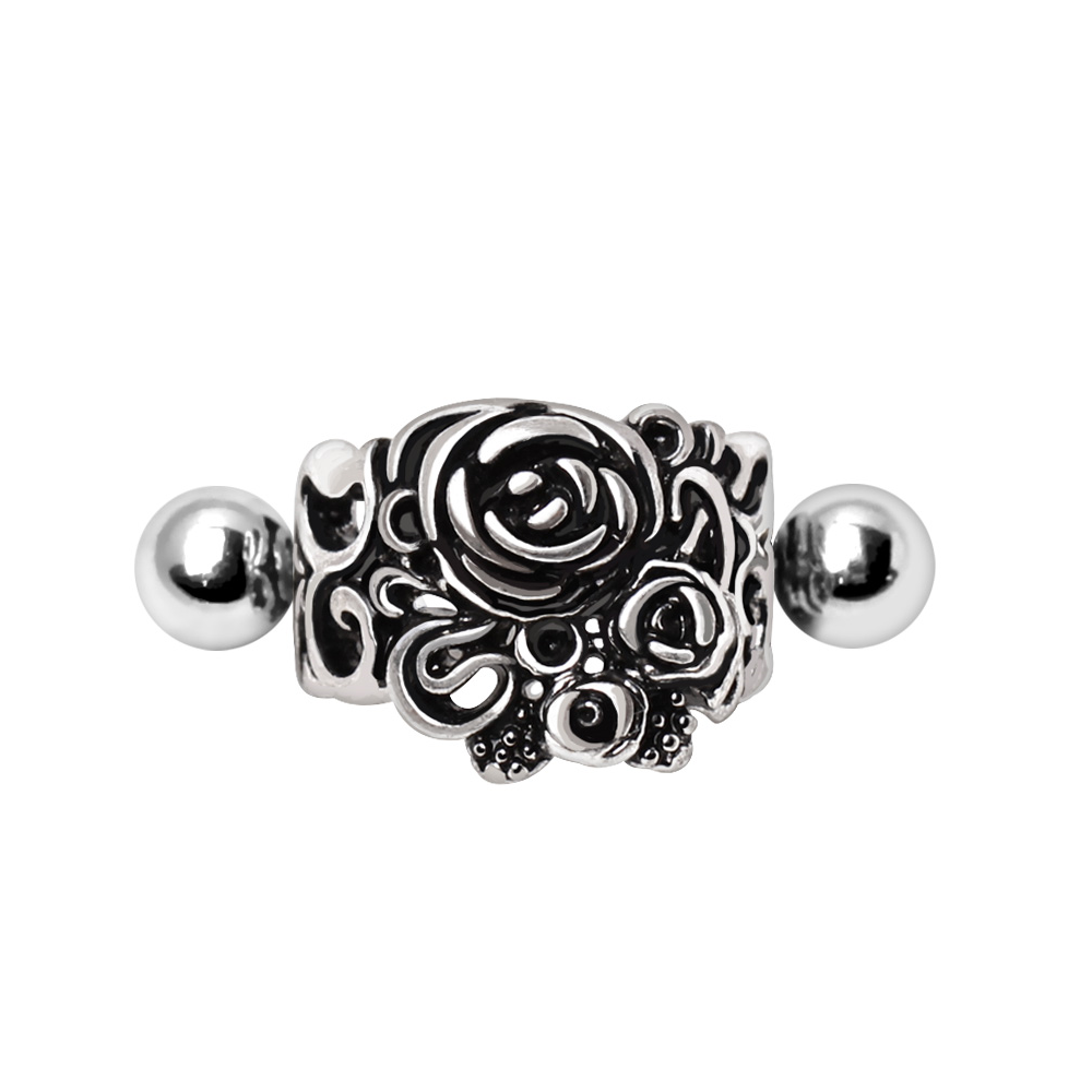 Vintage Roses Cartilage Cuff Earring - 316L Stainless Steel
