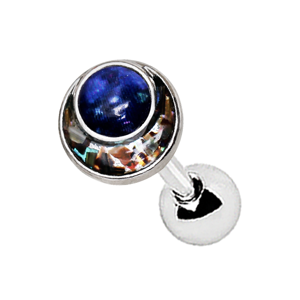 Celestial Galaxy Abalone Shell Inlay Cartilage/Helix Stud Earring - Stainless Steel