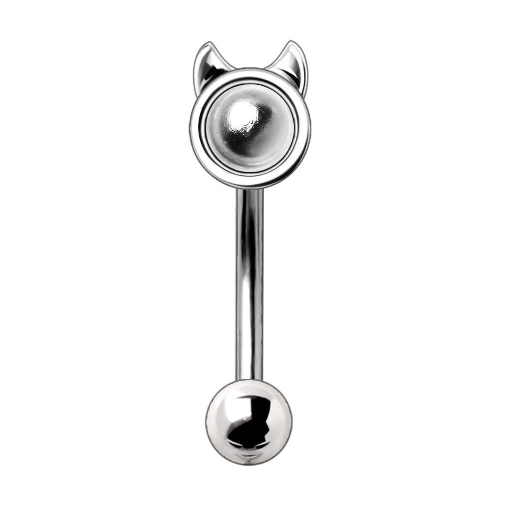 Devil Eyebrow Curved Barbell Ring - Stainless Steel