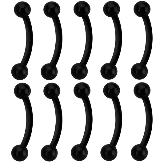 Set of 10 Bioflex Eyebrow Curved Barbell Retainers