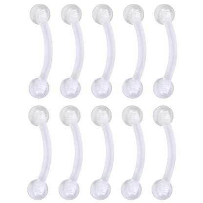 Set of 10 Bioflex Eyebrow Curved Barbell Retainers