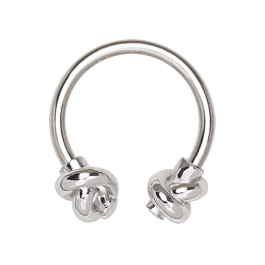 Tied Knot Ended Horseshoe Circular Horseshoe Barbell - 316L Stainless Steel