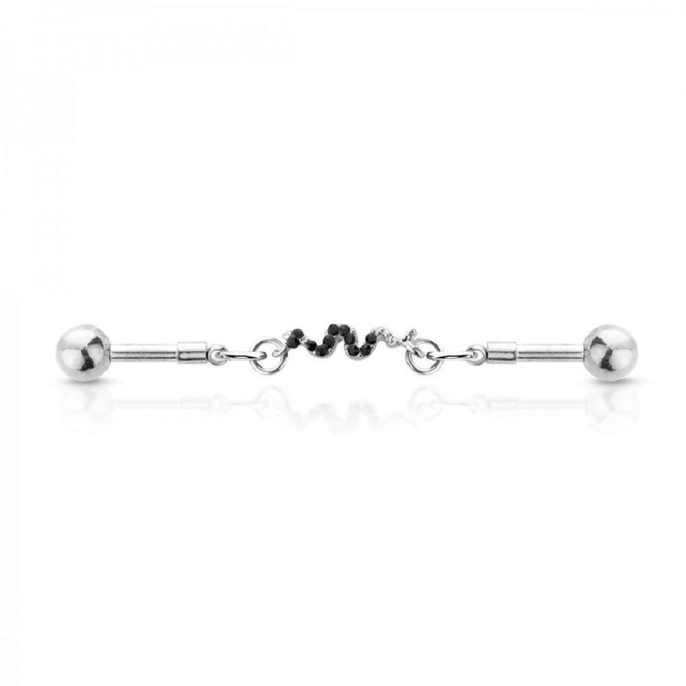 Slithering Snake Chain Link Industrial Barbell - 316L Stainless Steel
