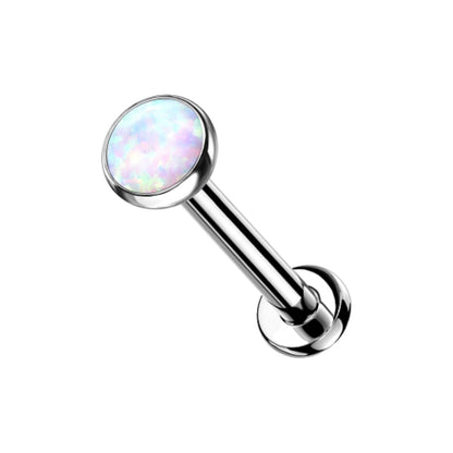 Threadless Push-in Synthetic Opal Flat Back Stud - G23 Implant Grade Titanium