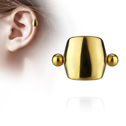 Plain Shield Cartilage Helix Cuff Earring - 316L Surgical Steel
