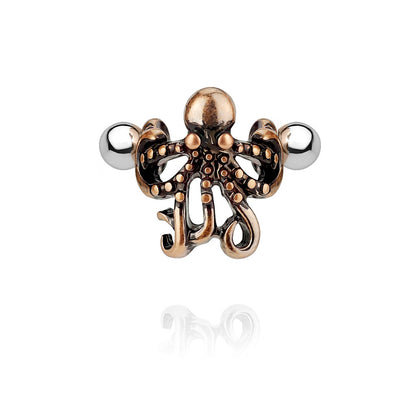 Brass Plated Octopus Cartilage Cuff - 316L Stainless Steel