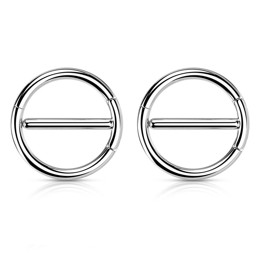 Dual Hinged Nipple Rings - Stainless Steel - Pair