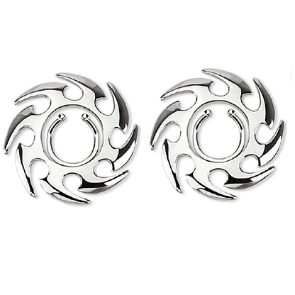 Tribal Swirl Non-Pierce No Pierce Fake Clip On Nipple Rings - Brass - Pair