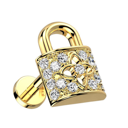 CZ Crystal Lock Internally Threaded Stud - 316L Stainless Steel