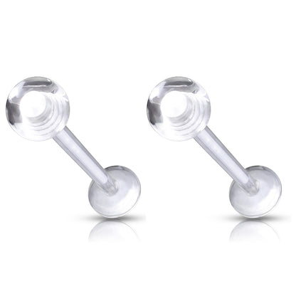 Clear Acrylic BioFlex Ball Top Retainers - Pair