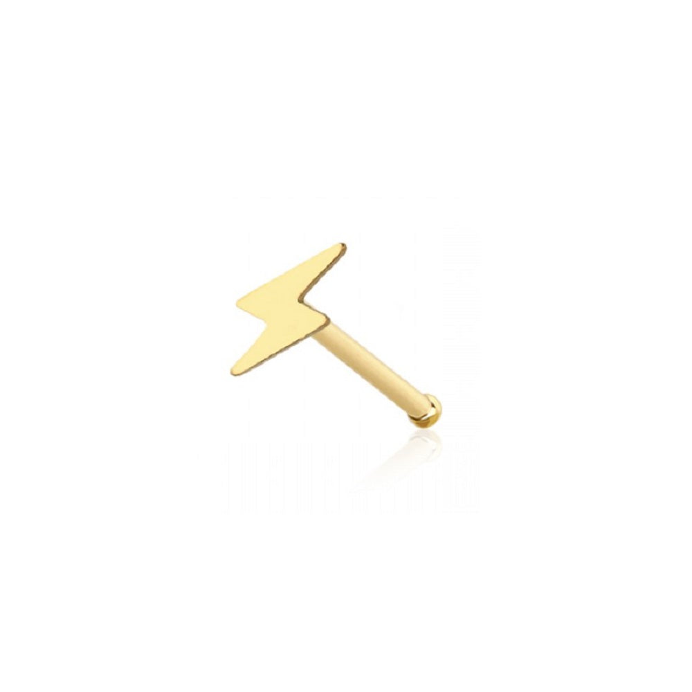 Lightning Bolt Nose Bone Stud - 316L Stainless Steel