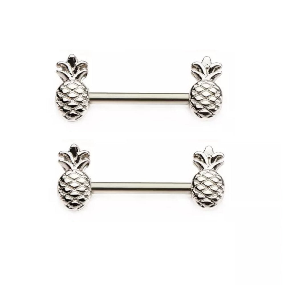 Pineapple Nipple Barbells - Surgical Steel - Pair