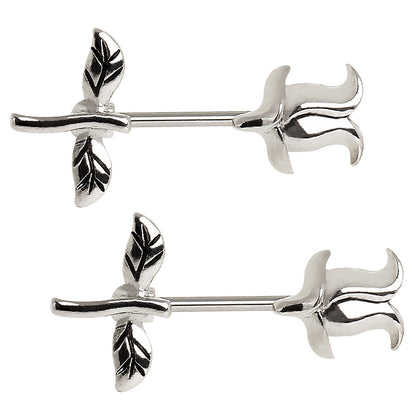 Tulip Flower Nipple Barbells - 316L Surgical Steel - Pair