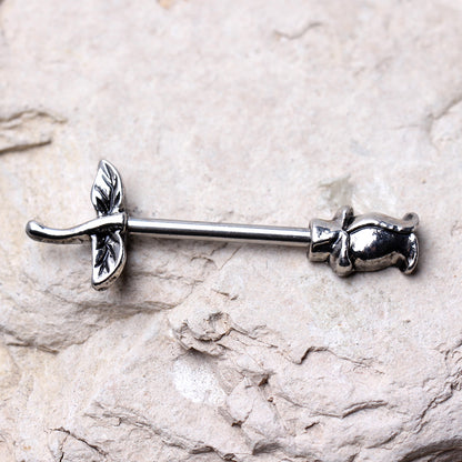 Tulip Flower Nipple Barbells - 316L Surgical Steel - Pair