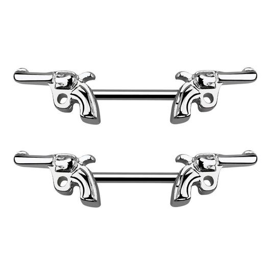Pistol Nipple Barbells - Stainless Steel - Pair