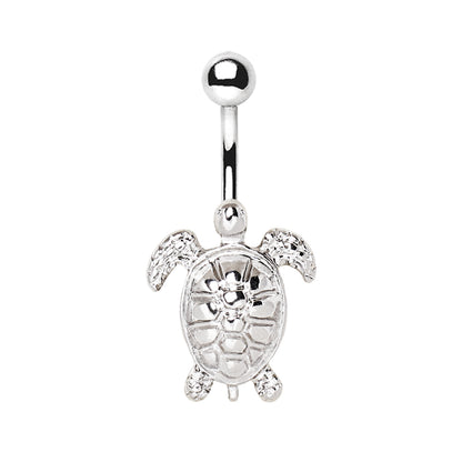 Sea Turtle Belly Button Ring - 316L Stainless Steel