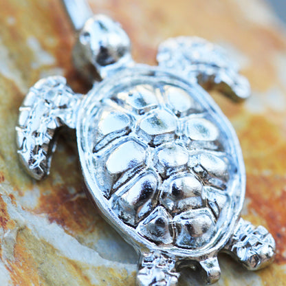 Sea Turtle Belly Button Ring - 316L Stainless Steel
