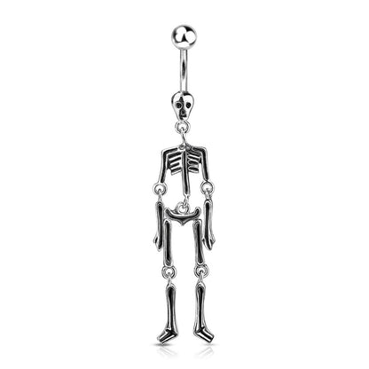 Skeleton Dangling Belly Ring - Stainless Steel