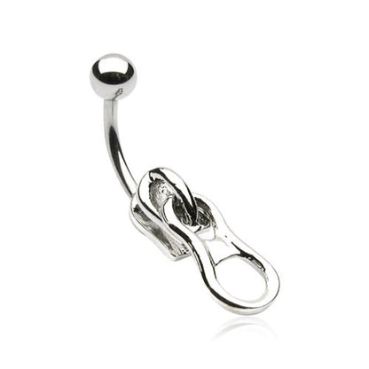 Zipper Belly Button Ring - Stainless Steel