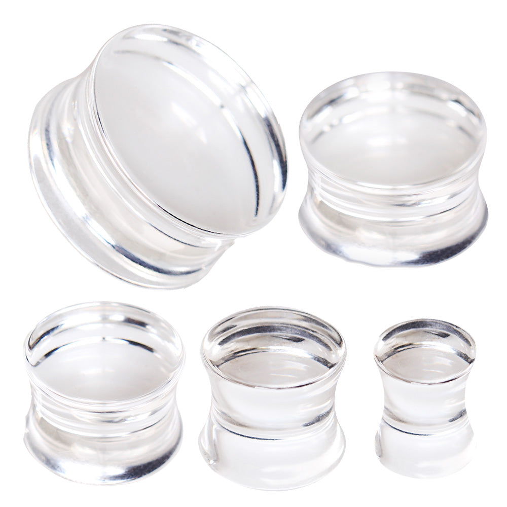 UV Acrylic Ultra Clear Double Flared Saddle Plugs