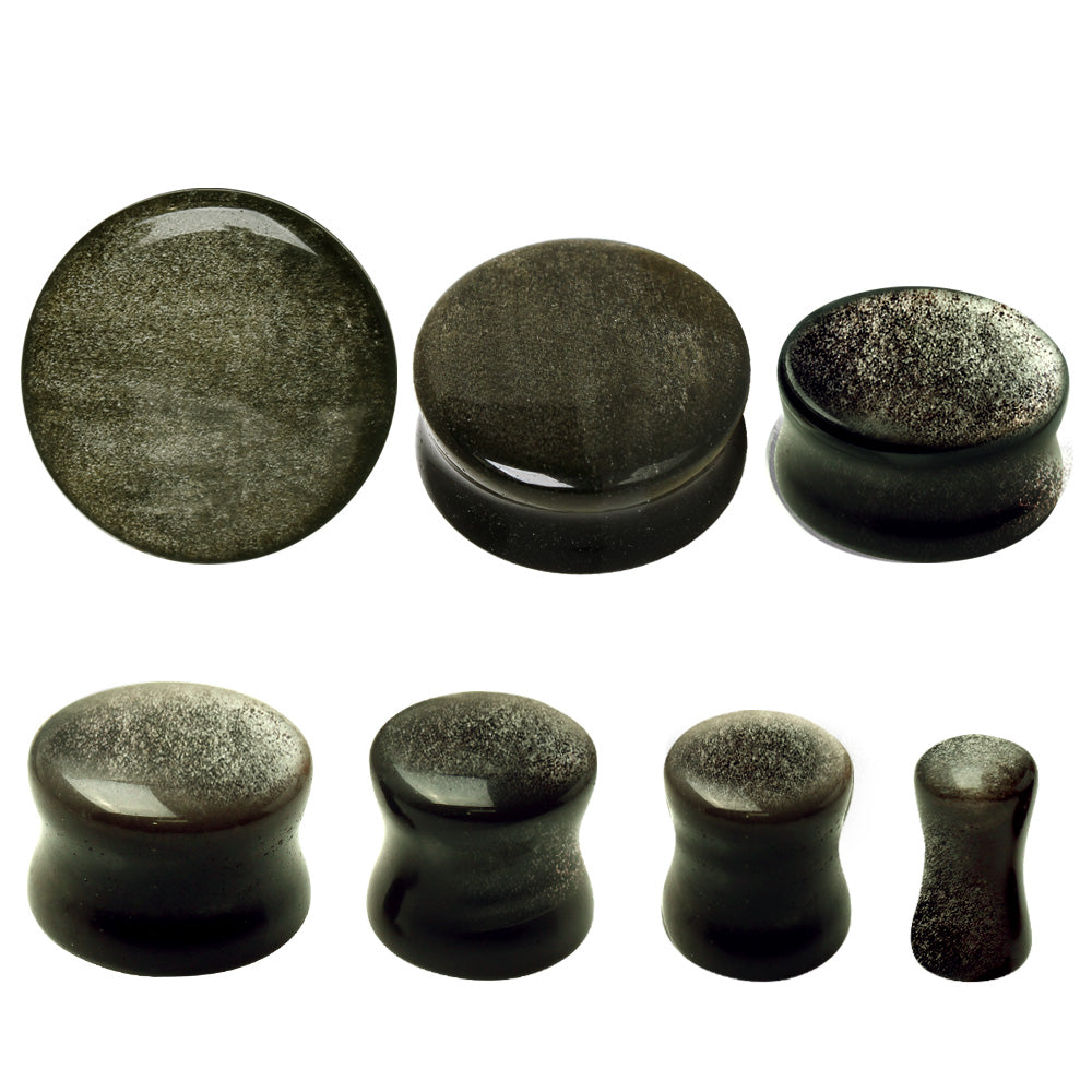 Natural Golden Obsidian Stone Saddle Plugs