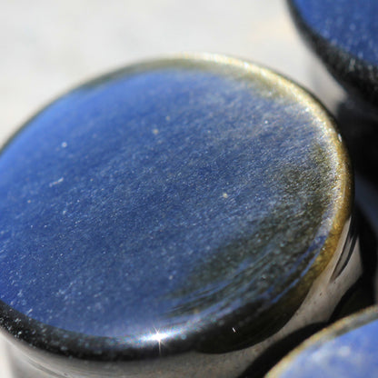 Natural Golden Obsidian Stone Saddle Plugs