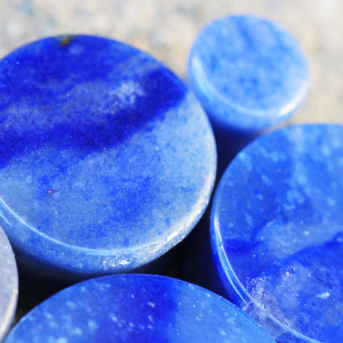 Natural Blue Adventurine Stone Double Flared Saddle Plug Gauges