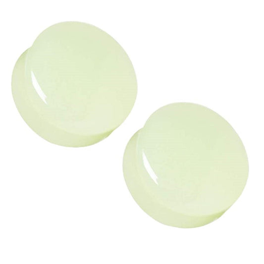 Natural Glow in the Dark Moonstone Saddle Plugs