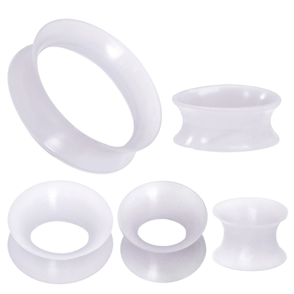 Clear Ultra Thin Double Flared Silicone Saddle Tunnels