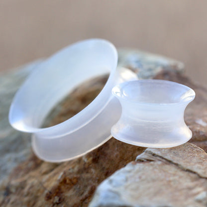 Clear Ultra Thin Double Flared Silicone Saddle Tunnels