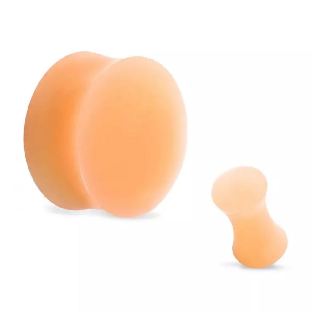 Peach Flesh Tone Silicone Double Flared Plugs