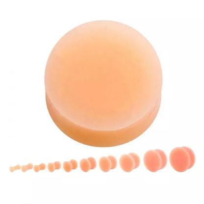 Peach Flesh Tone Silicone Double Flared Plugs