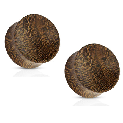 Organic Snake Wood Concave Saddle Plugs Ear Gauges